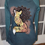 NWT Joe Brown's Womens Teal Fox Shirt‎ Top US 8 New Blue Photo 0