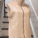 Ralph Lauren  Ivory Full Zip Diamond Quilted Lined Fleece Sleeveless Coat Vest Photo 5