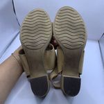 Sophia Milano  Tan Leather Stacked Heel Sandal Women Sz 9 E10 Photo 7