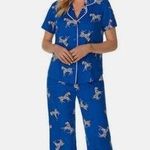 Women's Two Piece Pajama Set PJs Room Service blue Zebras size Large Photo 1