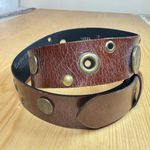 Women’s VTG Belt Sangriorgio Brown Brass Medallions Made in Italy Luxury M Photo 4