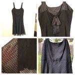 Evan Picone EVAN - PICONE Black Sheer Spotted over Satin Lining Dress Satin Straps 12 Photo 1