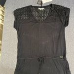 Calvin Klein Crochet Shoulder Tunic Black Cover Up Dress Photo 5