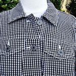Talbots Black & White Gingham Checked Jean jacket Photo 10