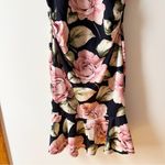 My Bump Pink Floral Midi Maternity Dress Size Large Short Sleeves Pullover NEW Black Photo 2