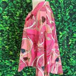 Mixed Print Button Up Tie Front Shirt plus size 2XL blouse Pink Photo 6