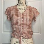 Sim & Sam NWOT  Cropped Flutter Sleeve Button Up Photo 0