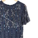 Mac Duggal Sequin Embellished Beaded Faux Wrap Gown Navy Blue Sz 14 NWT 93654 Photo 11