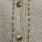 Karen Scott  100% wool cardigan sweater Cream Gold tone buttons Size M Classy Photo 3