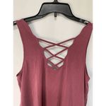 American Eagle  Women's Soft & Sexy Tank Top Sueded Lace Up Modal Pink Size Small Photo 3