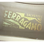 Salvatore Ferragamo Vintage  Beige Leather Square Toe Block Heel Pumps Size 7.5 B Photo 1