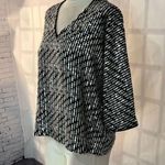 By Together  NWT black chiffon silver sequin loose fit blouse size small Photo 2