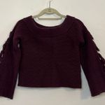 Rachel Roy Ryanne Fringe Cable Knit Off Shoulder Sweater Royal Orchid Photo 2