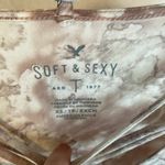 American Eagle  Soft & Sexy T-Shirt‎ XS Brown & Beige Marble Print Criss Cross Photo 1