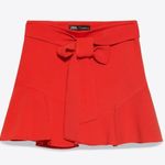 ZARA Orange Tweed Mini Skirt Photo 2