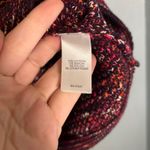 J.Jill Womens Tweed Knit Cardigan Sweater Maroon Pink Fringe Trim Medium Preppy Photo 8