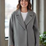 J.Jill Wool Blend Lined Pocket Single Breasted Coat, Jacket Gray Womens Size XL Photo 1