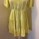 RDI 7. Yellow Short Sleeve V-Neck Tiered Dress 100% Cotton Size XS Photo 6