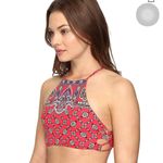 Nanette Lepore Red Paisley High Neck Bikini Top Photo 1