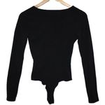 Abercrombie & Fitch Womens Black Cotton Long Sleeve V-Neck Bodysuit Size Small S Photo 1