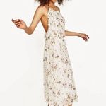 ZARA Floral Sequin Ruffle Midi Halterneck Midi Dress in Ecru Photo 3