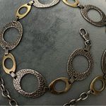 H.I.P. Vintage Silver Pewter Gold Tone Metal Chain Belt One Size Photo 1