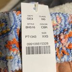 J.Crew  Bikini Swim Top Scrunchie Knotted Scoopneck Blue Floral XXS (0) NWT Photo 4