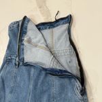 EXPRESS  Strapless Wide Leg Cargo Denim Jean Jumpsuit Womens 12 Light Blue Wash Photo 8