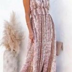Vici Brown And Pink Floral Maxi Dress Size Medium Photo 0