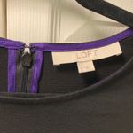 Loft Black and Purple  Chiffon Pleated Skirt Dress Size 6 Photo 4