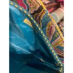 Vera Bradley Small Silk Collection Bella Paisley Purse Purple Teal Lime Photo 4