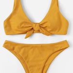 Zaful Tie Front Scoop Neck Bikini Set Size Large Photo 0