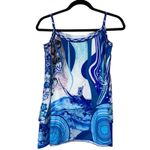 Blue & White Patterned Tiered Tank Top Size L Photo 1