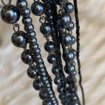 Pewter toned mixed media long statement necklace Photo 3