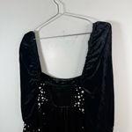 Anthropologie Maeve by  Black Velvet Pearl Embellished Dress Photo 4
