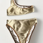 Natalie Off Duty Bikini set gold One Shoulder , Cheeky Small womens Photo 0