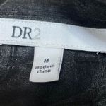 DR2 Women's Black Striped Long Sleeve Button Down Sheer Tunic Blouse Shirt Top M Size M Photo 3