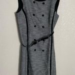 Tahari  Gingham Micro Plaid Black White Sleeveless Career Workwear Dress 12 Photo 1