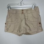 American Vintage vintage Y2K 2000s retro Tan & cream cargo shorts with pockets and button details Photo 2