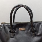 BCBG Paris Black Studded Tote Bag Boho Purse Edgy Gold Photo 8