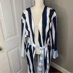 Eloquii  mixed striped blue‎ duster kimono cardigan light jacket size 24 Photo 3