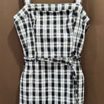 Hollister  Black and White Plaid Mini Dress w/Adj Straps Size Medium CUTE Photo 0