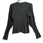 Lou Barok LBK Paris Blouse Womens S Silk Soie Coco Top Long Sleeve France Chic Black Photo 3