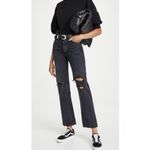 AGOLDE NEW  Lana Straight Jeans Disorder Black High Rise Denim Photo 2