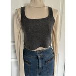 Everlane Charcoal Grey Wool Yak Blend Knit Cozy Stretch Crop Vest Tank Top Sz L Photo 4