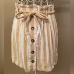 Hollister Two Piece Tank Top and Skirt Set, White and Gold Stripe, Size M Photo 3