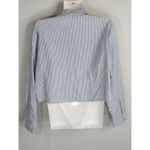 ZARA  Blue & White Striped Boxy Cropped Top Women's Medium Coastal Nautical Photo 6