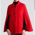 Kate Spade Red 100% Wool Cape Jacket XXS Statement Outerwear Photo 0