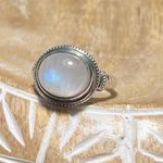 Sterling Silver NWOT Moonstone 925  Roped Ring Photo 1