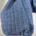 Max Studio  Sweatshirt Pullover Cowl‎ Neck Long Sleeve Waffle Knit Blue Women XS Photo 9